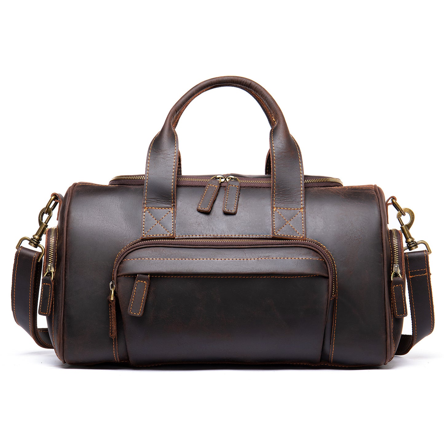 New Leather Handmade Retro Leather Men's Hand Luggage Bag Large Capacity