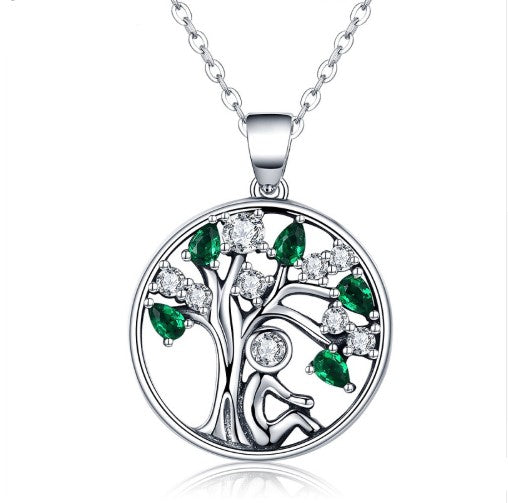 Beliebte 925 Sterling Silber Vertrauen Baum des Lebens Anhänger Halsketten Frauen Mode Schmuck Geschenk SCN094