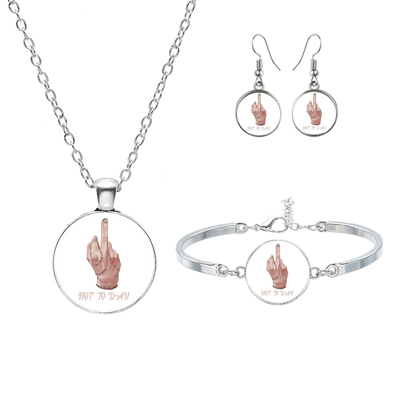 2023 neue Mittwoch Glas Schmuck Sets Für Frauen Mädchen Handgemachte Trendy Halsketten Armbänder Ohrringe Party Geschenk