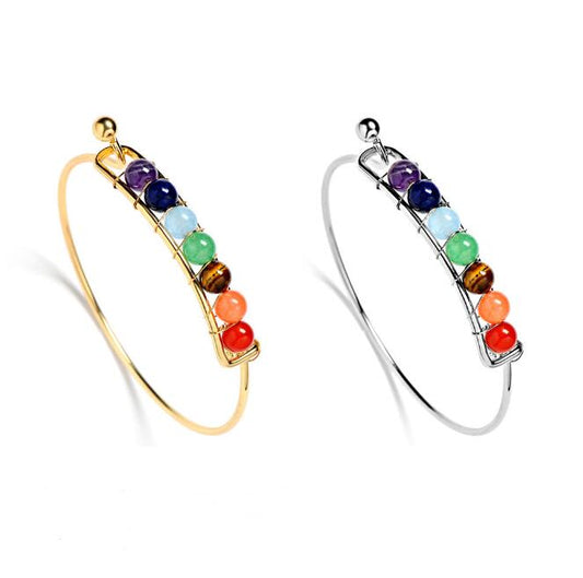 Boho charm silver bracelets natural stones beads bracelet 7 chakra healing balance bracelets bracelets jewelry gifts for women