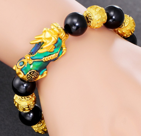 Neu eingetroffene Farbwechsel-Pixiu-Armbänder Sandgoldarmband für Herren