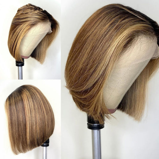 Side split color wig