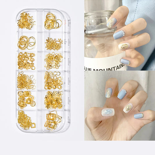 Conjunto de joyas para decoración de uñas con parche de uñas de mariposa y perlas