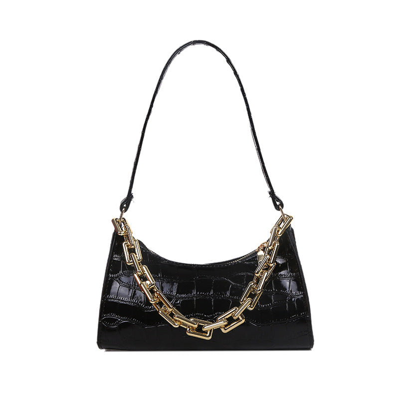 Chained One-Shoulder Woman Bag With Armpit Baguette Bag
