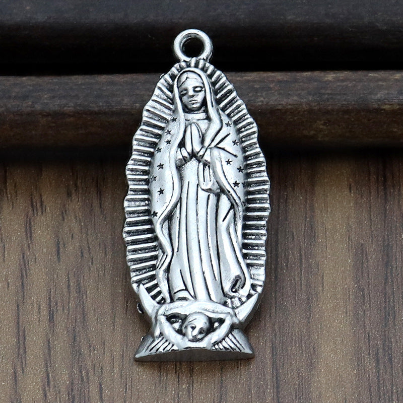 Virgin Mary Prayer Long Men Necklaces Pendants Chain Punk for Boyfriend Male Stainless Steel Jewelry Creativity Gift Wholesale