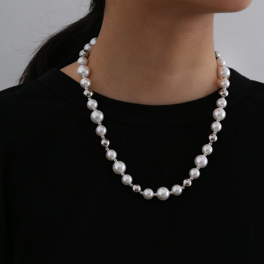 Color Stitching Men And Women Pearl Necklaces