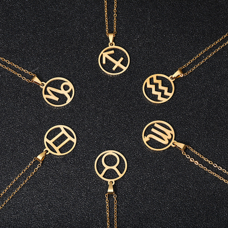 12 Horoskop-Anhänger-Halsketten für Frauen