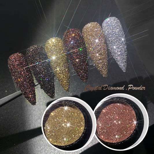 Glitter Flash Nails Crystal Diamond Powder Net Celebridad Vibrato