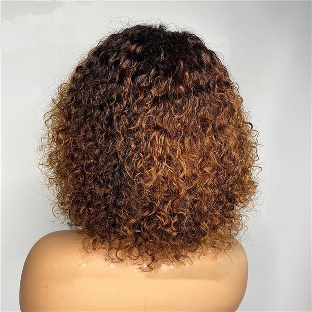 Perücke für Damen, schwarz, afrikanisch, klein, lockig, kurzes lockiges Haar, langes Haar, Perücke, kurzes lockiges Haar