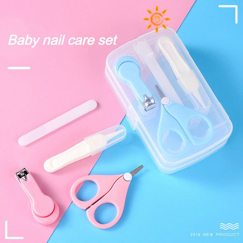 Baby-Nagelfeilen-Kombinationsset, Baby-Nagelknipser, vierteiliges Set, Baby-Sicherheits-Nagelknipser