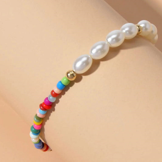 New Design Colorful Seed Beads Bracelets Bohemian Oval Pearl Bracelets For Women Beach Jewelry Party Gifts