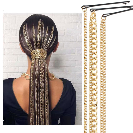 Cadena para el cabello para mujer, tocado ondulado a la moda, accesorios para el cabello para mujer