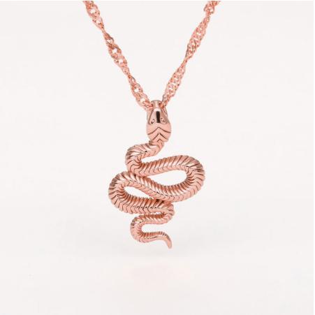 Stainless Steel Snake Necklaces For Women Men Gold Silver Color Zodiac Animal Neck Chain Male Female Pendant Necklace Jewelry