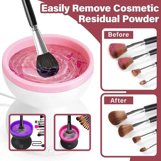Elektrische Make-up Pinsel Reiniger Maschine Tragbare Automatische USB Kosmetik Pinsel Reiniger Werkzeuge Für Alle Größe Schönheit Make-Up Pinsel Set