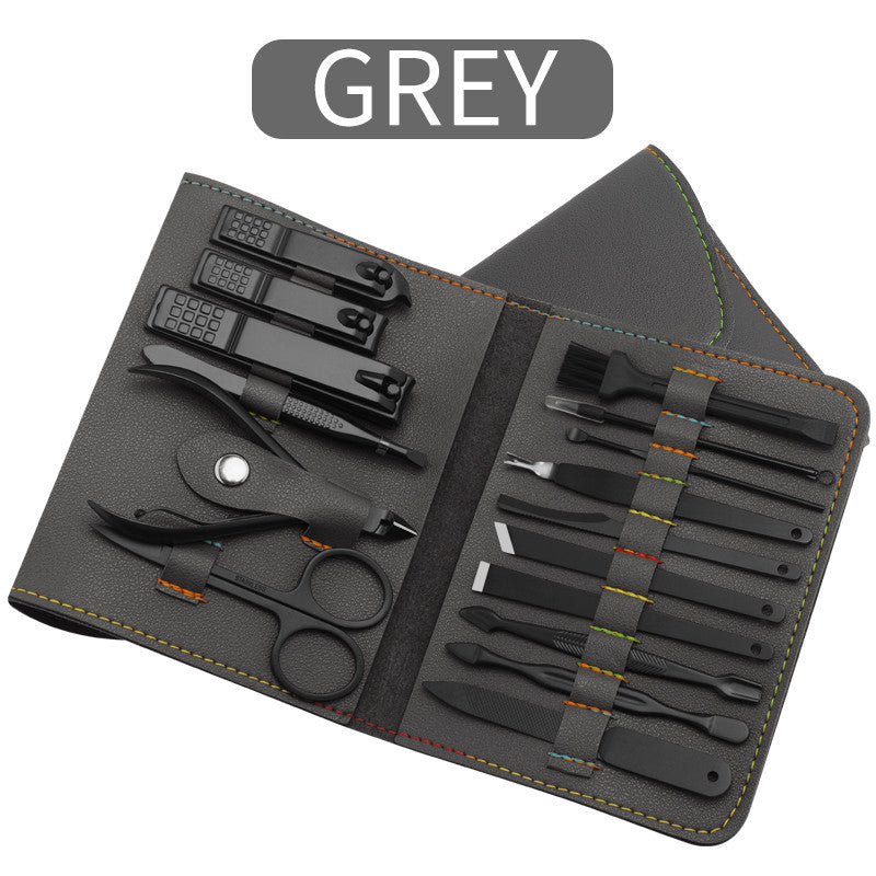 16-teiliges Set Nagelknipser Cutter Trimmer Ohr-Pick-Pflegeset Maniküre-Set Pediküre Toe Nail Art Tools Set Kits mit Tasche