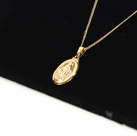 Virgin Mary Necklace Christmas Gifts Silve Gold Color Women Men Jewelry Cross Pendant Necklaces