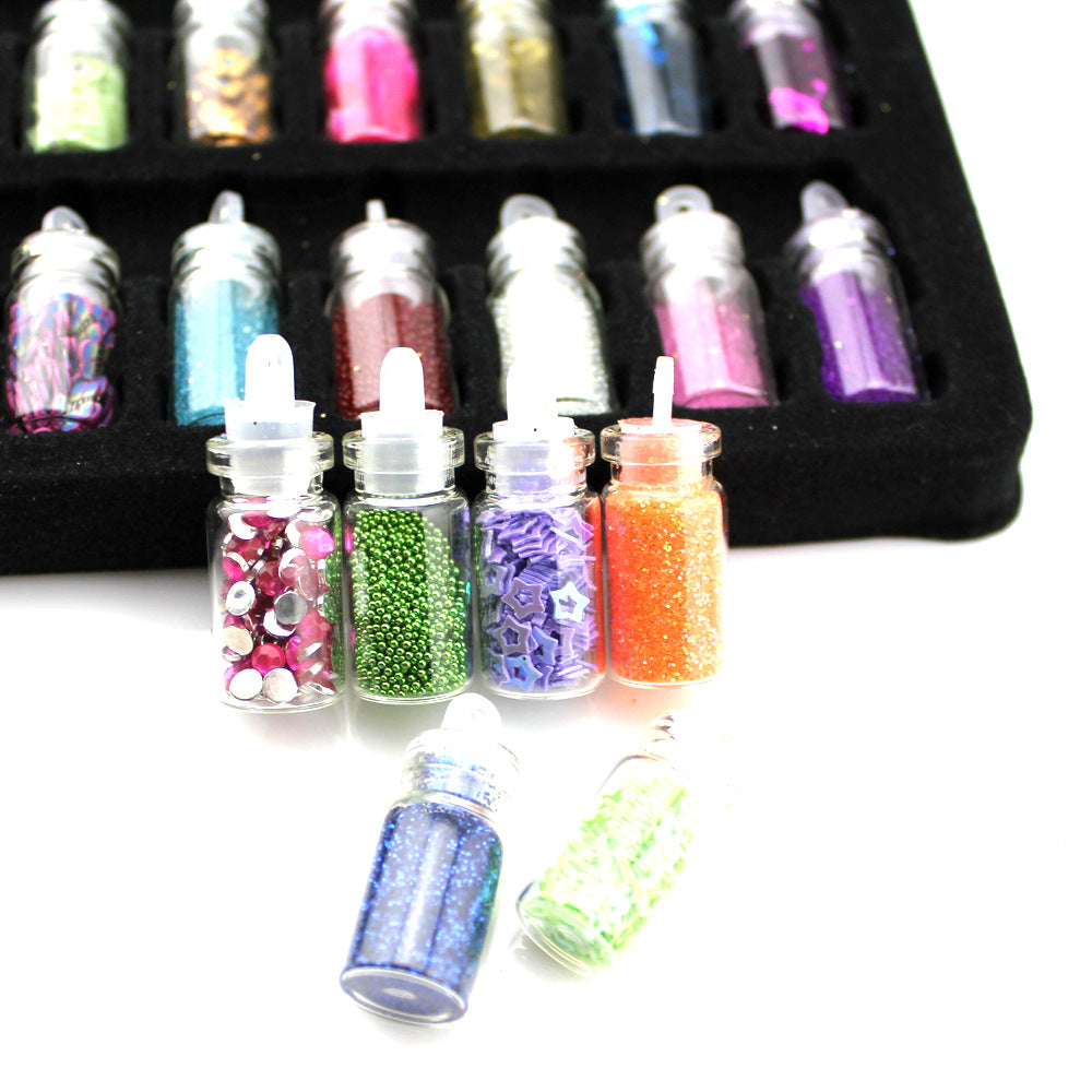 48 In One Nail Jewelry Set Nail Sequins Powder DIY Handmade Toy Material 11x22mm