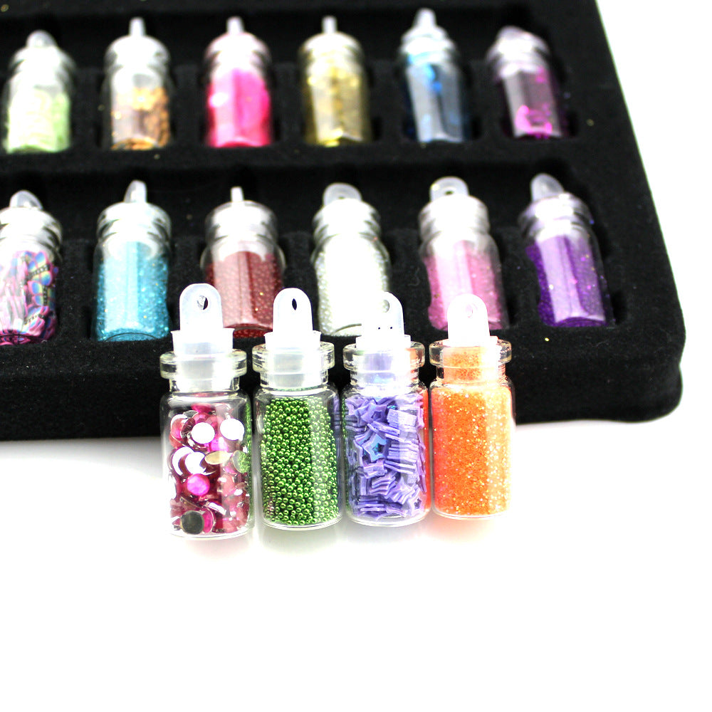 48 In One Nail Jewelry Set Nail Sequins Powder DIY Handmade Toy Material 11x22mm