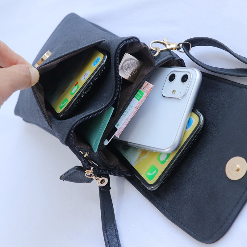 Retro Mini Multi-compartment Mobile Phone Shoulder Messenger Bag