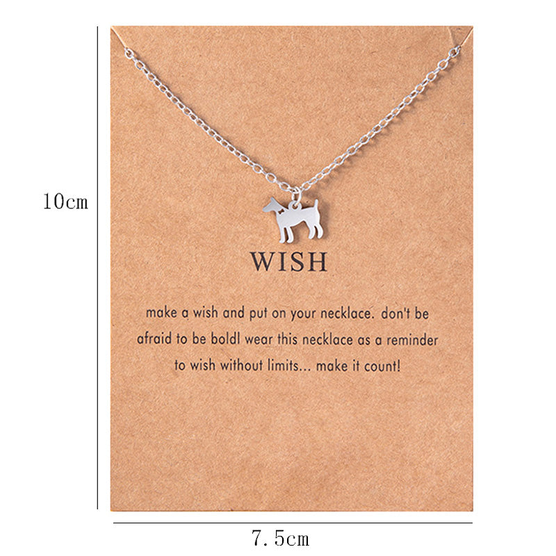Stainless Steel Doberman Necklace Cute Animal Pet Dog Pendants Silver Chain Necklaces For Women Jewelry
