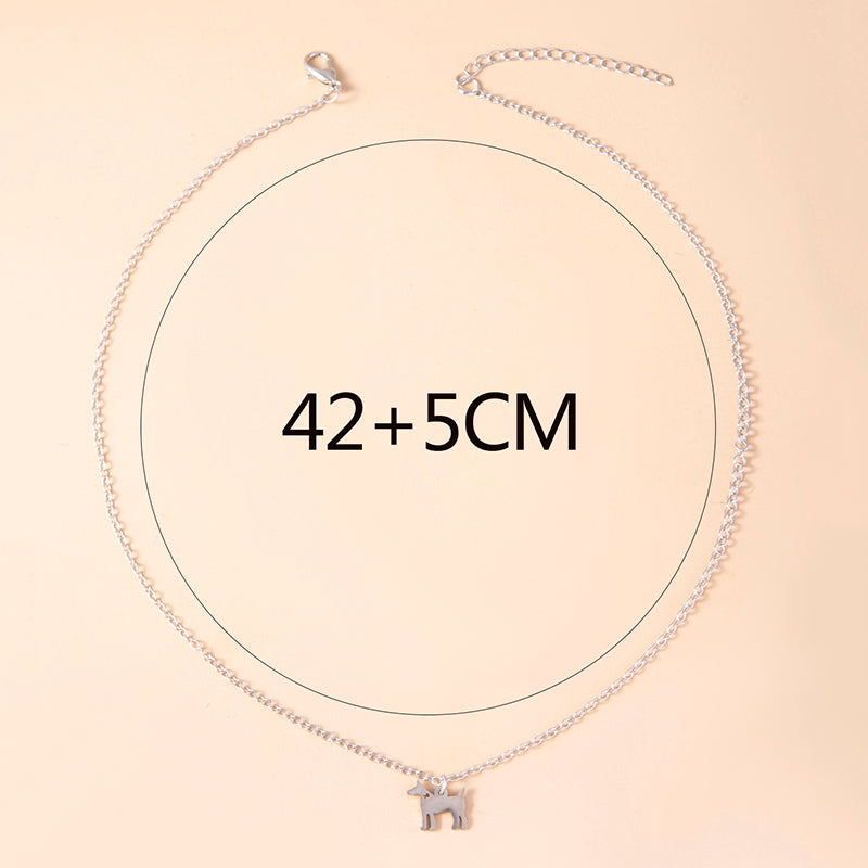Stainless Steel Doberman Necklace Cute Animal Pet Dog Pendants Silver Chain Necklaces For Women Jewelry