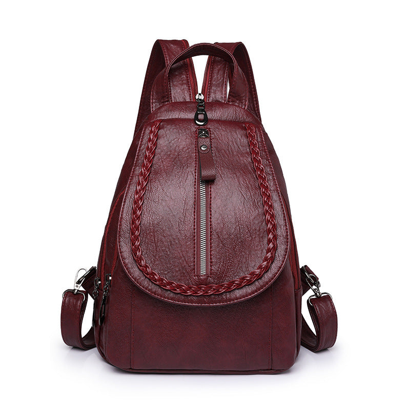 New Large Capacity Soft Leather Women's Backpack