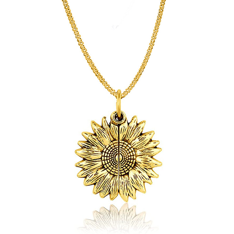 Vintage Gold Sunflower Locket Necklace Stainless Steel Class Of Graduate Cap Necklaces For Men Women Graduation Jewelry