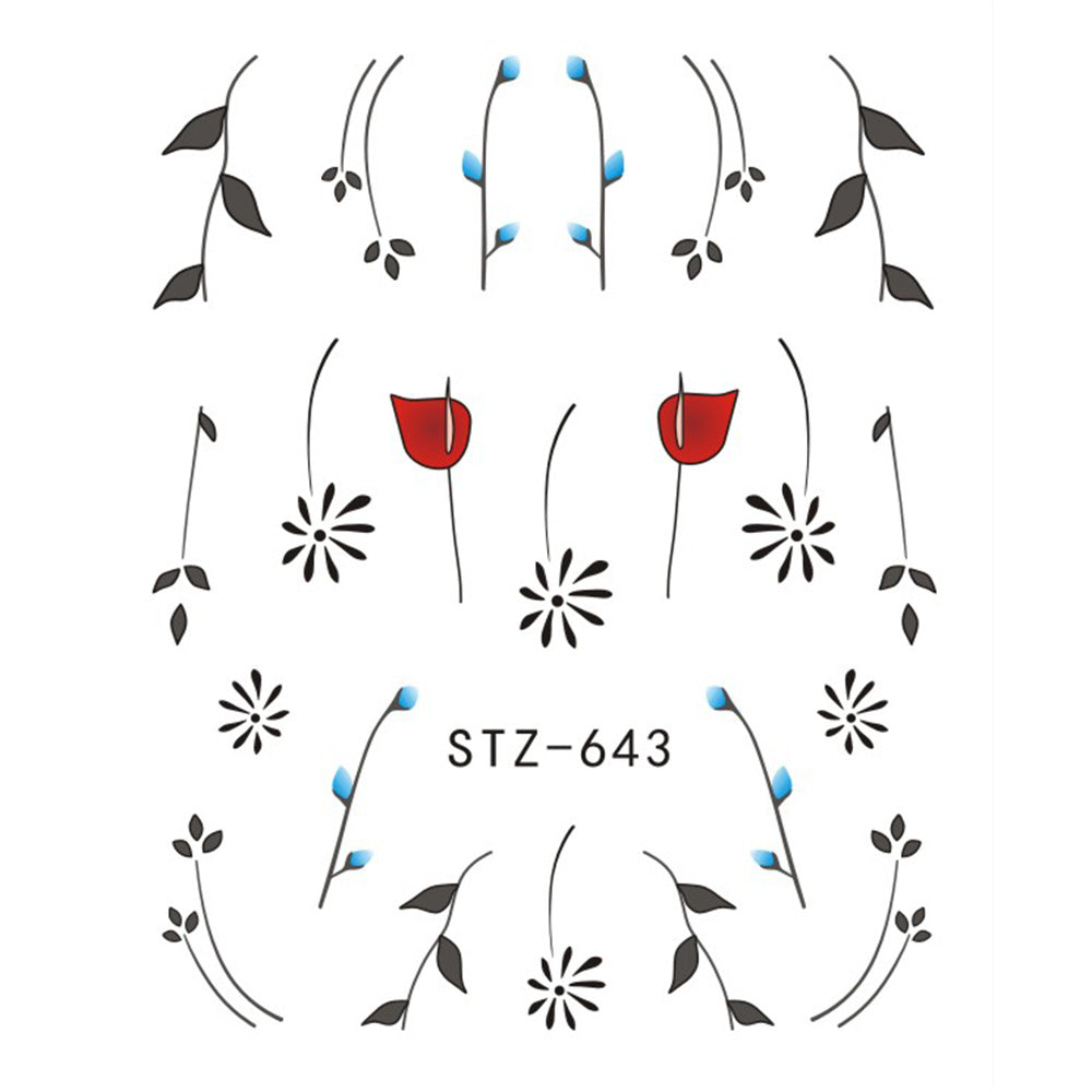 1 stücke Nagel Aufkleber Schmetterling Blume Wasser Transfer Aufkleber Sliders für Nail art Dekoration Tattoo Maniküre Wraps Werkzeuge Spitze JISTZ508