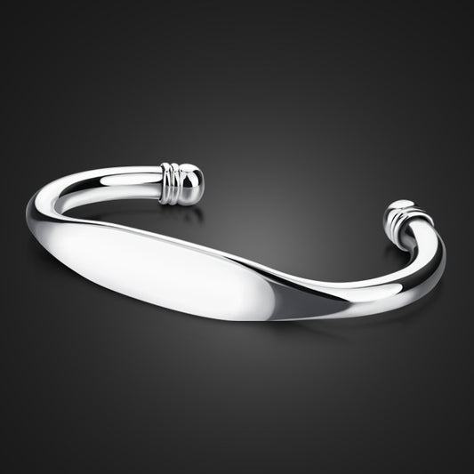 Fashionable Simple Glossy Bracelet 925 Silver Plated Men And Women Couple Bracelets