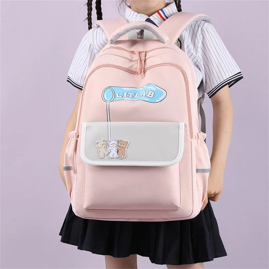 Letter Cute Schoolbag Women's Color Contrast Patchwork Backpack