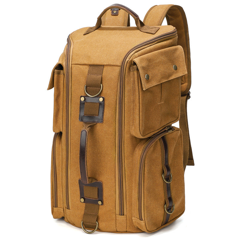 Men's Outdoor Leisure Waterproof Large Capacity Canvas Vintage Backpack