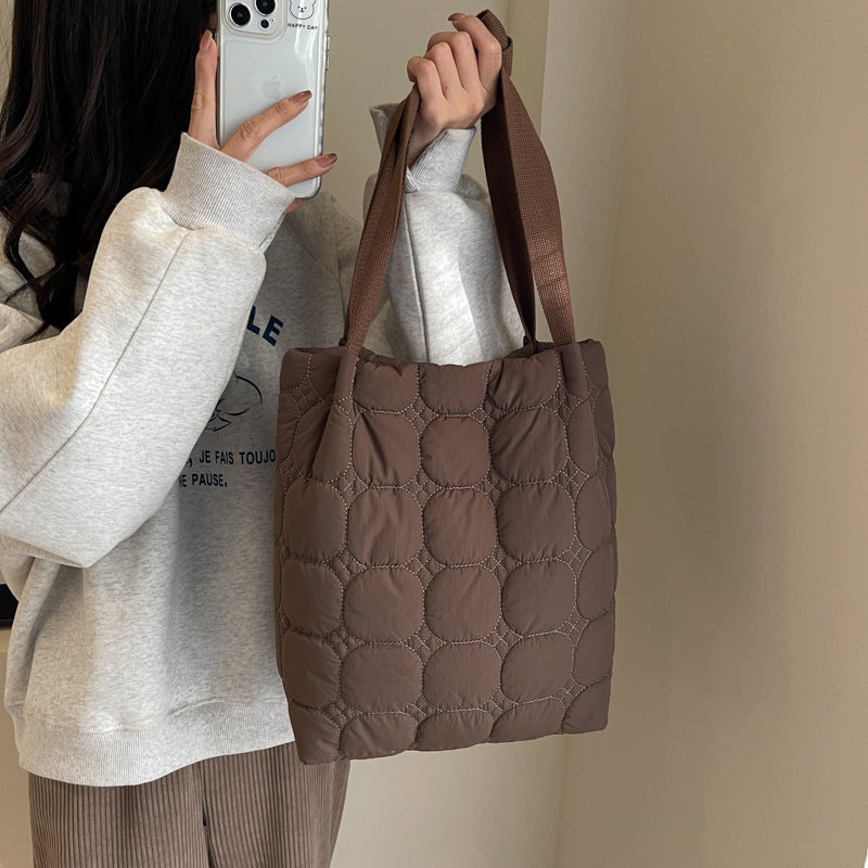 Women's Cotton-padded Fashionable Simple Handbag