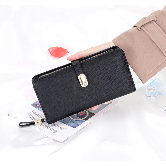 Large Pattern Zipper Handbag Phone Holder Large Capacity