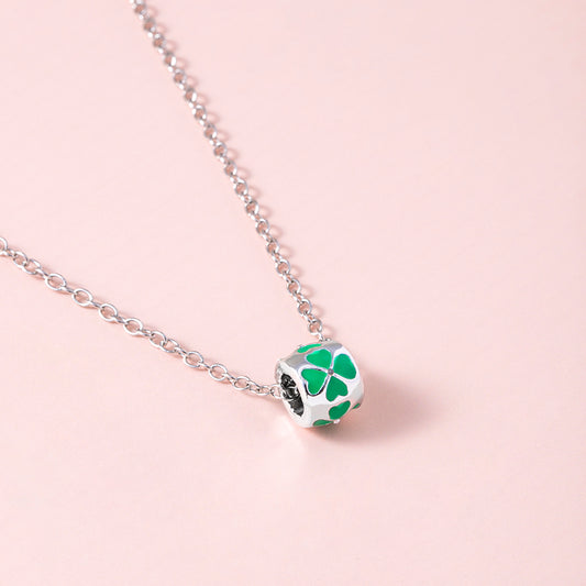 Glückliche vierblättrige Kleeblatt-Perlen-Schlüsselbeinketten-Halsketten für Frauen 