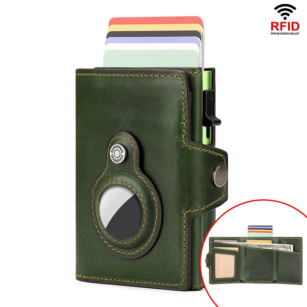 Anti-lost First Layer Cowhide RFID Anti-magnetic Automatic