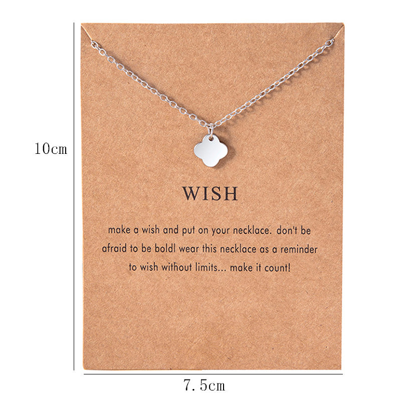 Fashion Silver Four-leaf Clover Necklace Stainless Steel Cloud Pendant Necklaces Chokers For Women Girls